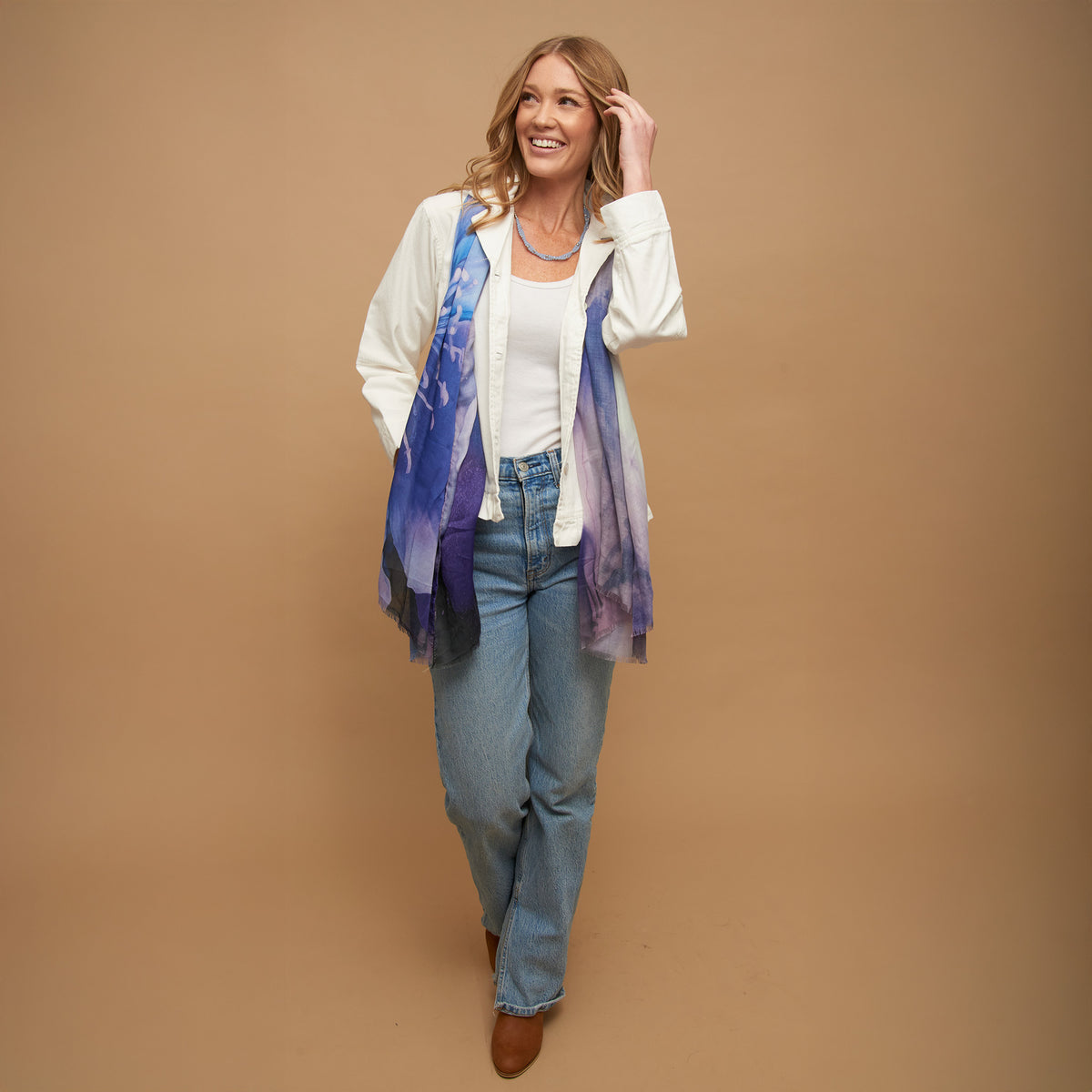 Raelynn Abstract Floral Lightweight Fashion Scarf