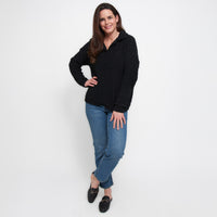 Tylie Teddy Bear Knit Long Sleeve Collared Polo Sweater