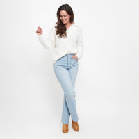 Tylie Teddy Bear Knit Long Sleeve Collared Polo Sweater