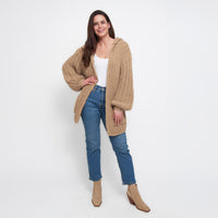 Kyler Oversized Chunky Hooded Patch Pocket Cardigan