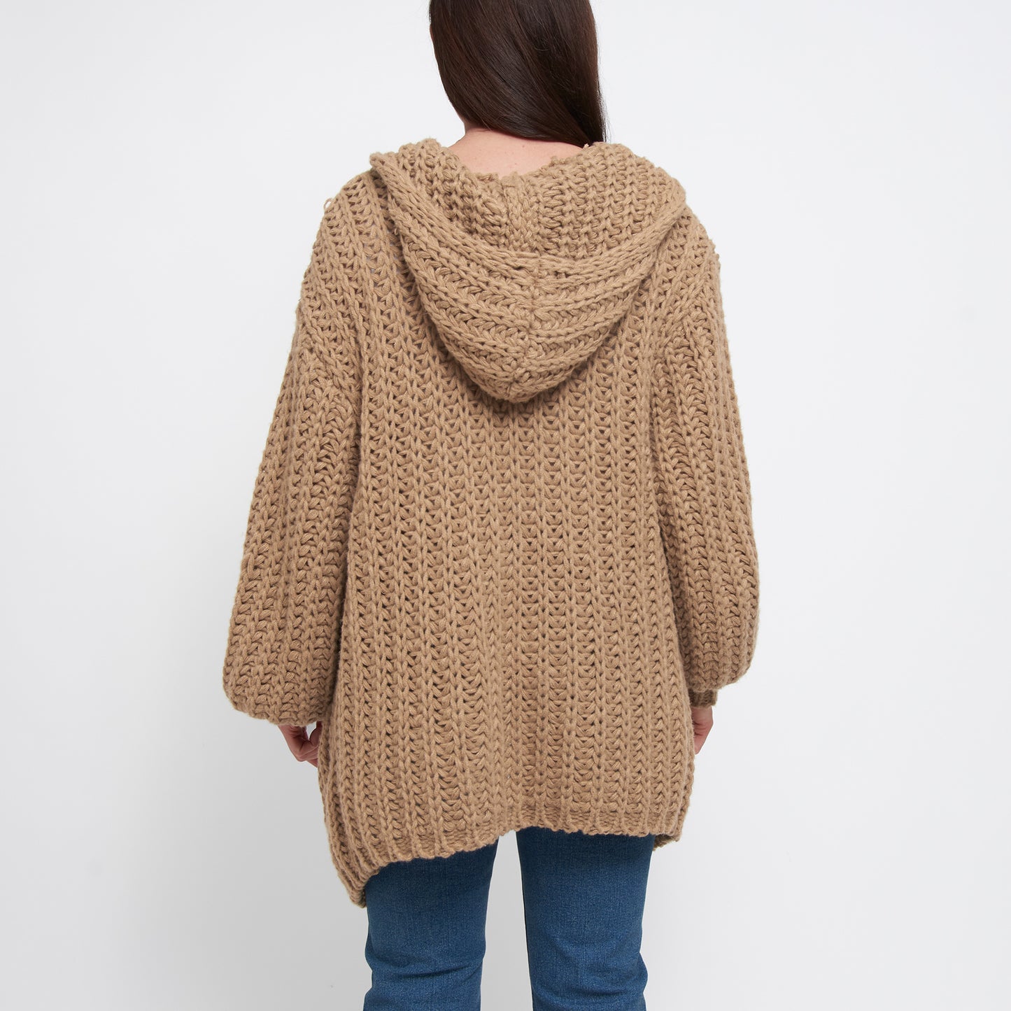Kyler Oversized Chunky Hooded Patch Pocket Cardigan