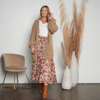 Kyler Oversized Chunky Hooded Patch Pocket Cardigan