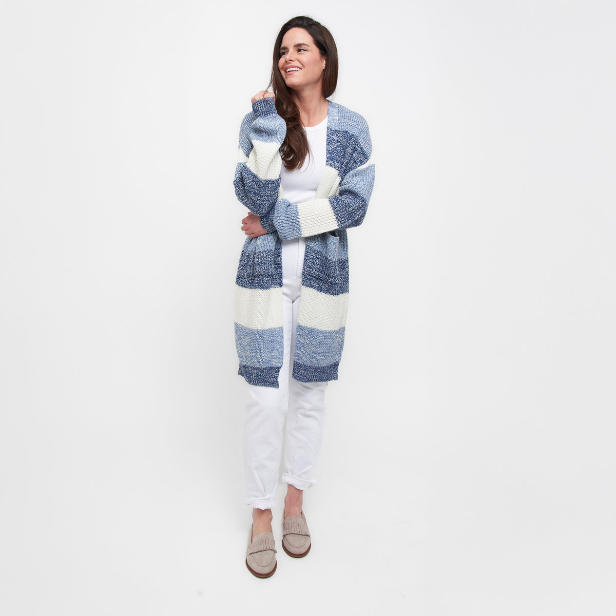 Greyson Heathered Color Block Patch Pocket Cardigan