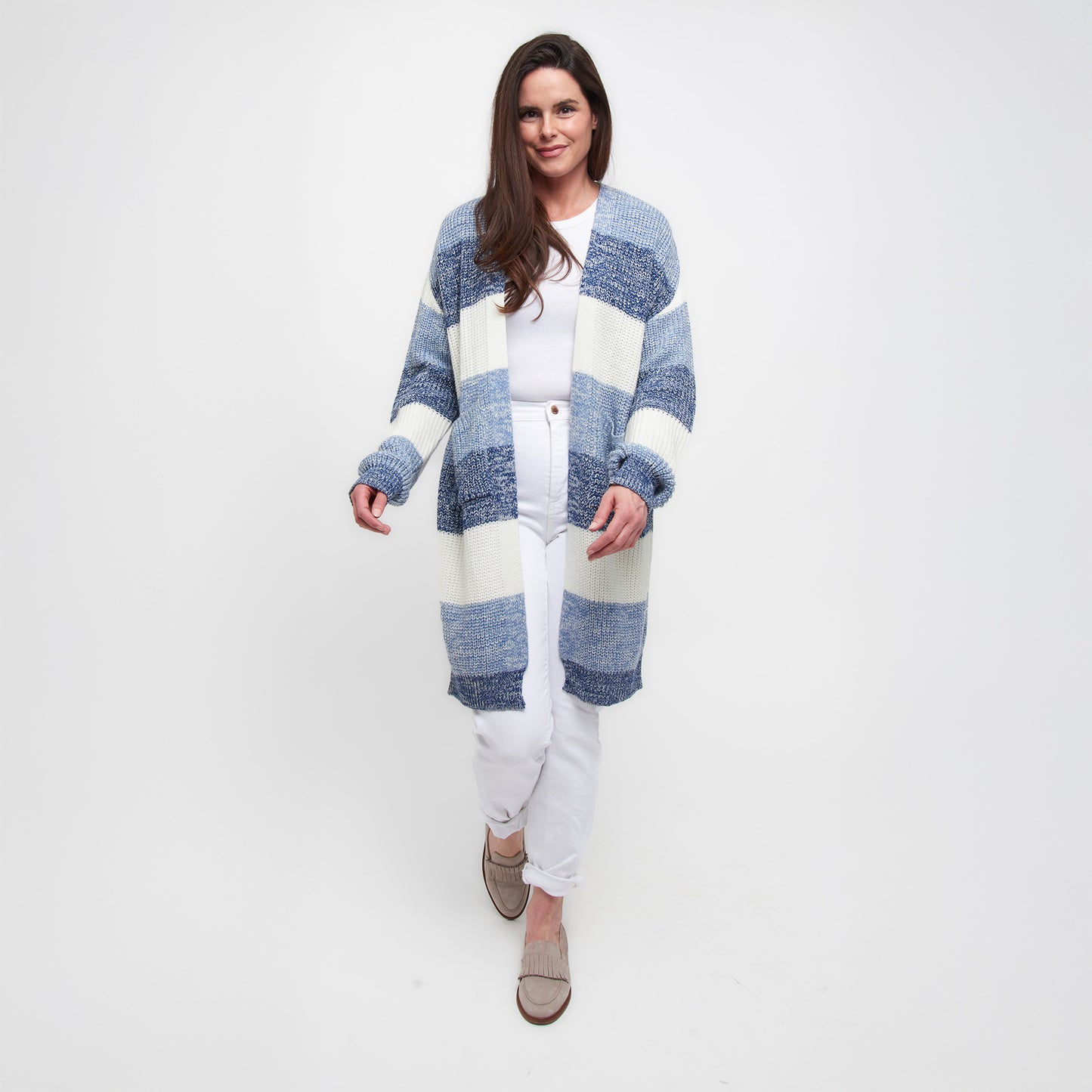 Greyson Heathered Color Block Patch Pocket Cardigan