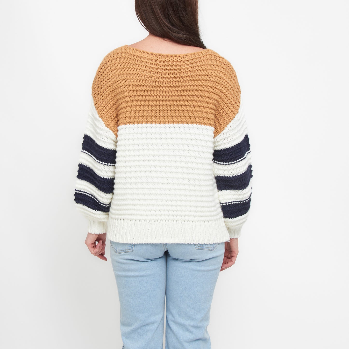 Kennedy Color Block Chunky Drop Shoulder Sweater