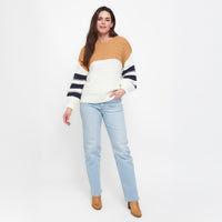 Kennedy Color Block Chunky Drop Shoulder Sweater