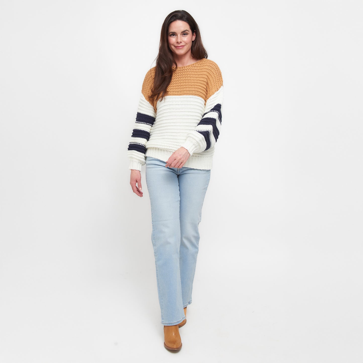 Kennedy Color Block Chunky Drop Shoulder Sweater
