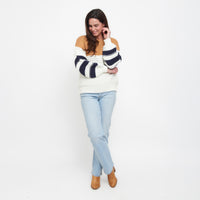 Kennedy Color Block Chunky Drop Shoulder Sweater