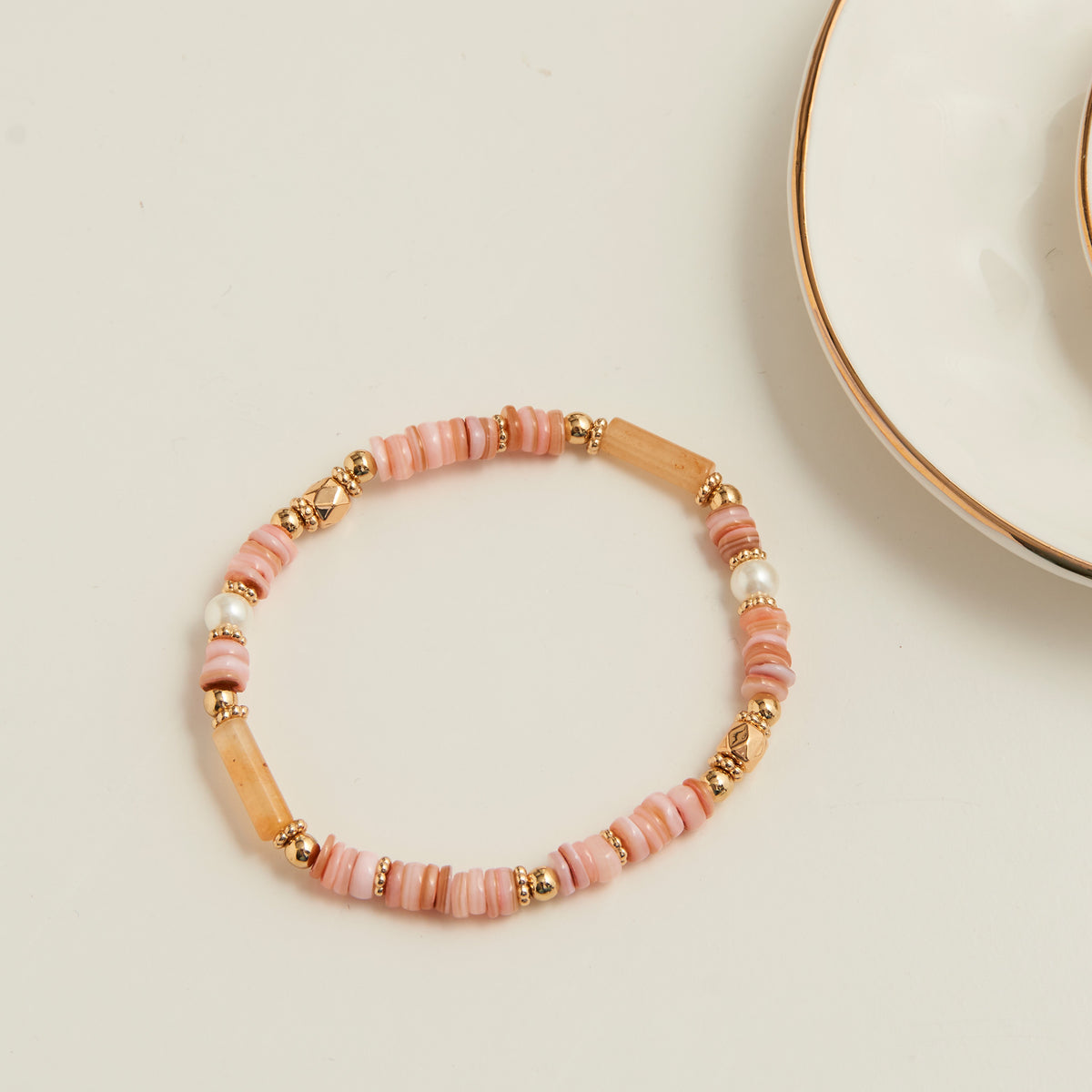 Stretch Bracelet Carys Genuine Stone Beaded 6.5"