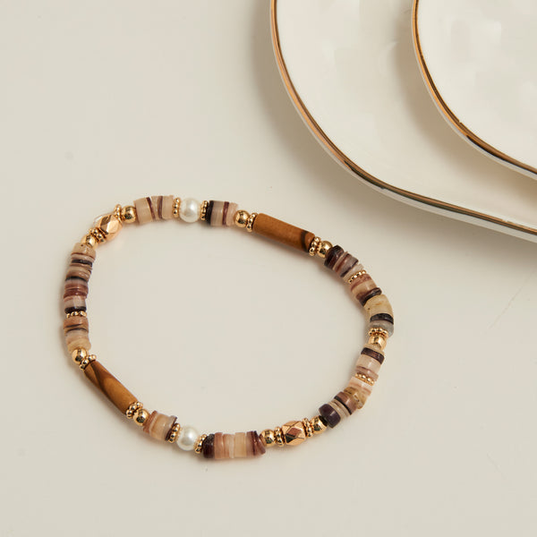 Stretch Bracelet Carys Genuine Stone Beaded 6.5"