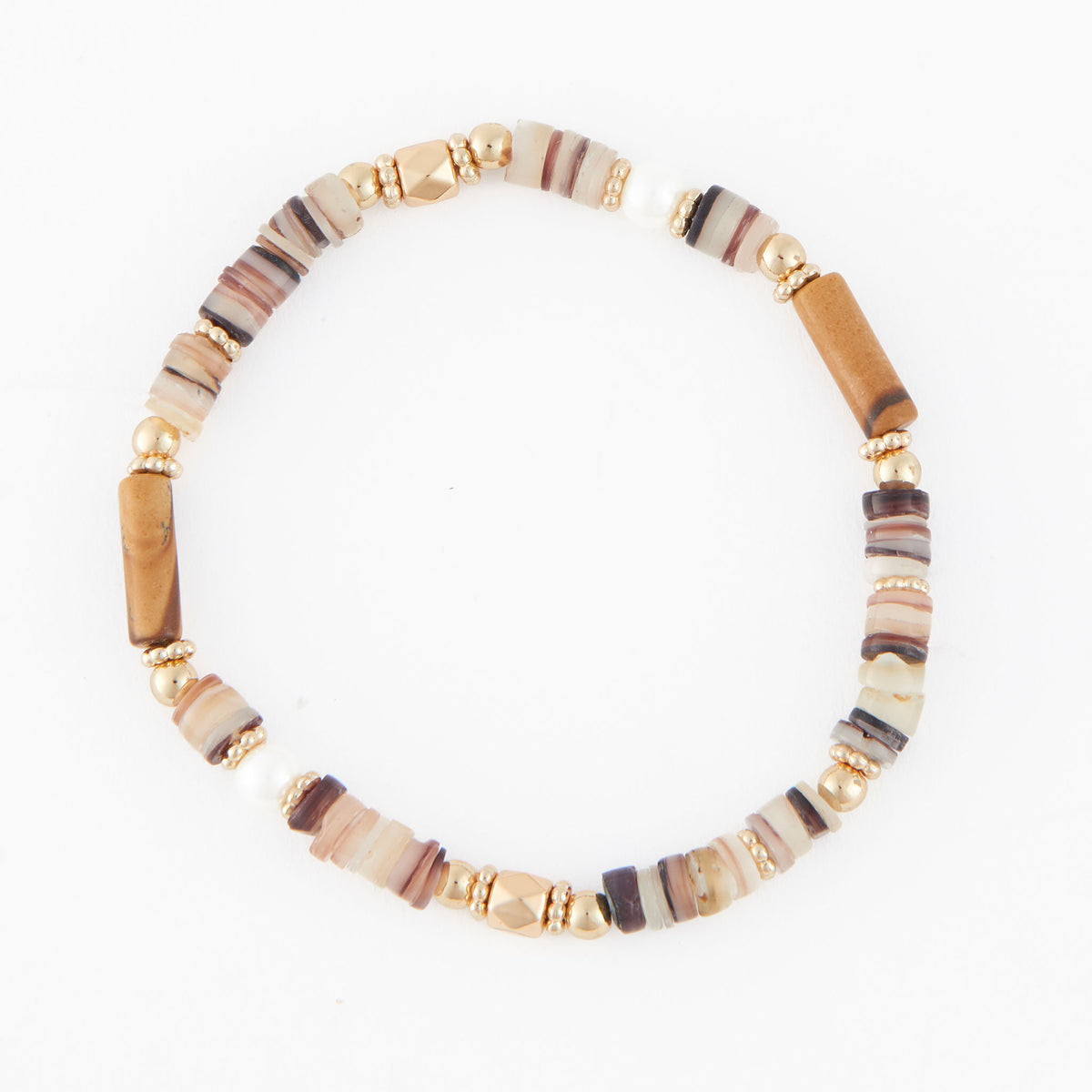 Stretch Bracelet Carys Genuine Stone Beaded 6.5"