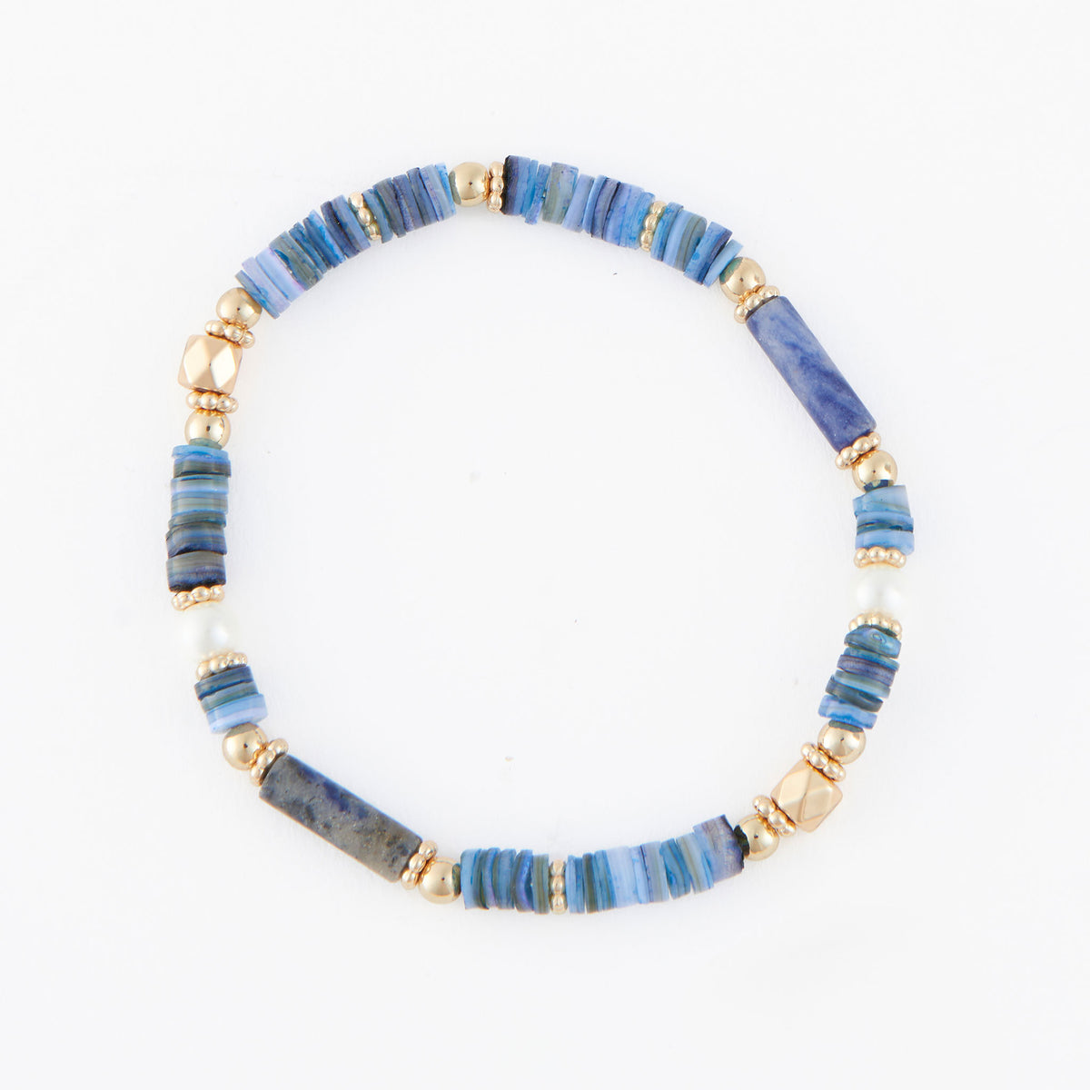 Stretch Bracelet Carys Genuine Stone Beaded 6.5"