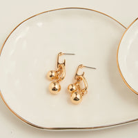 Drop Earrings Rainey Oval Link Double Ball Accent