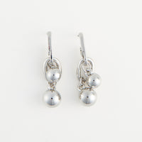 Drop Earrings Rainey Oval Link Double Ball Accent