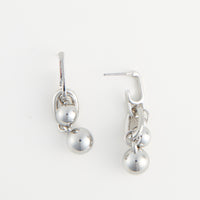 Drop Earrings Rainey Oval Link Double Ball Accent