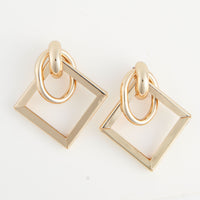 Stud Earrings Amie Geometric Layered Modern Square Design