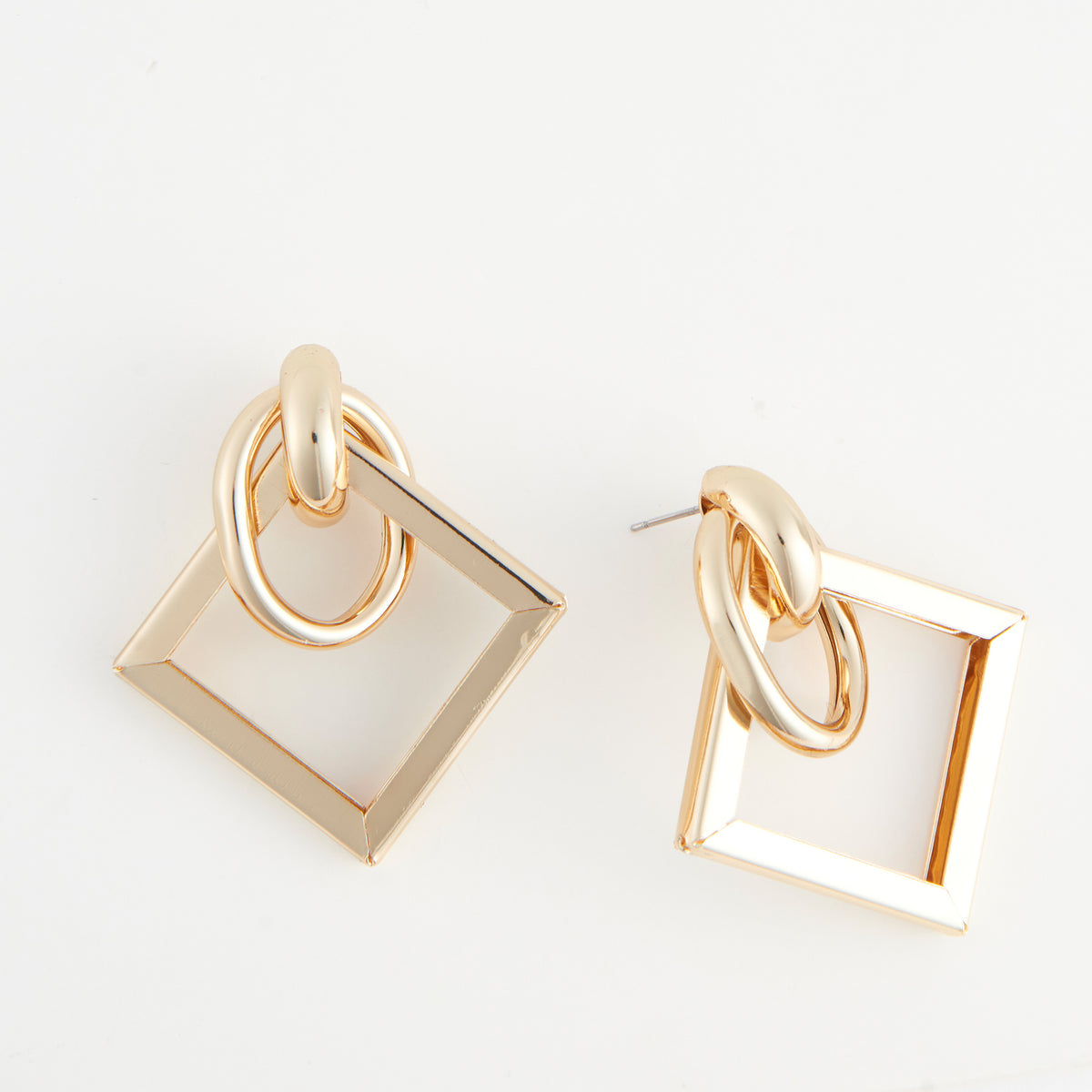 Stud Earrings Amie Geometric Layered Modern Square Design