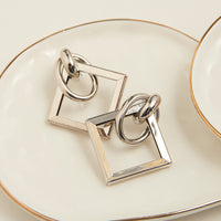 Stud Earrings Amie Geometric Layered Modern Square Design