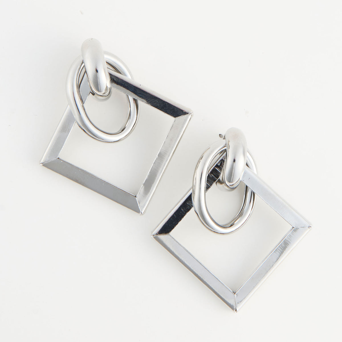 Stud Earrings Amie Geometric Layered Modern Square Design