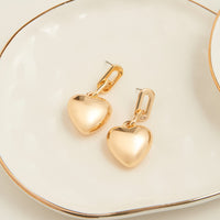 Drop Earrings Kace Modern Link Puffy Heart