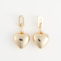 Drop Earrings Kace Modern Link Puffy Heart