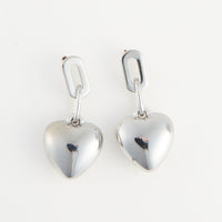 Drop Earrings Kace Modern Link Puffy Heart