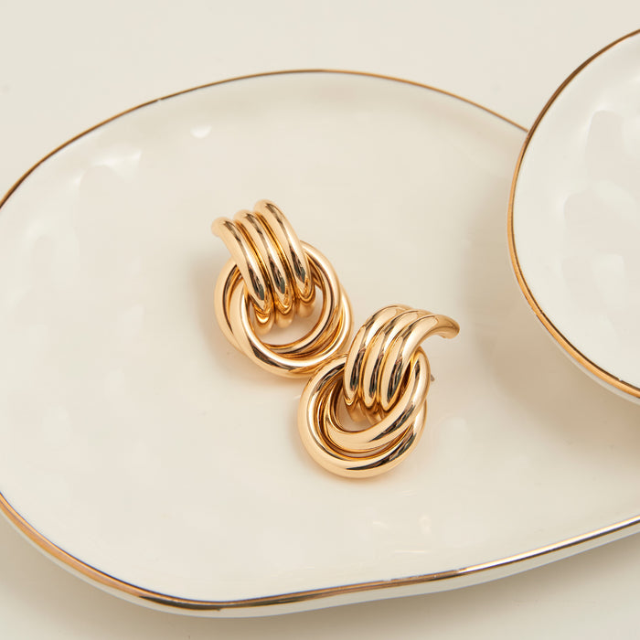 Stud Earrings Solara Interlocking Triple Knot