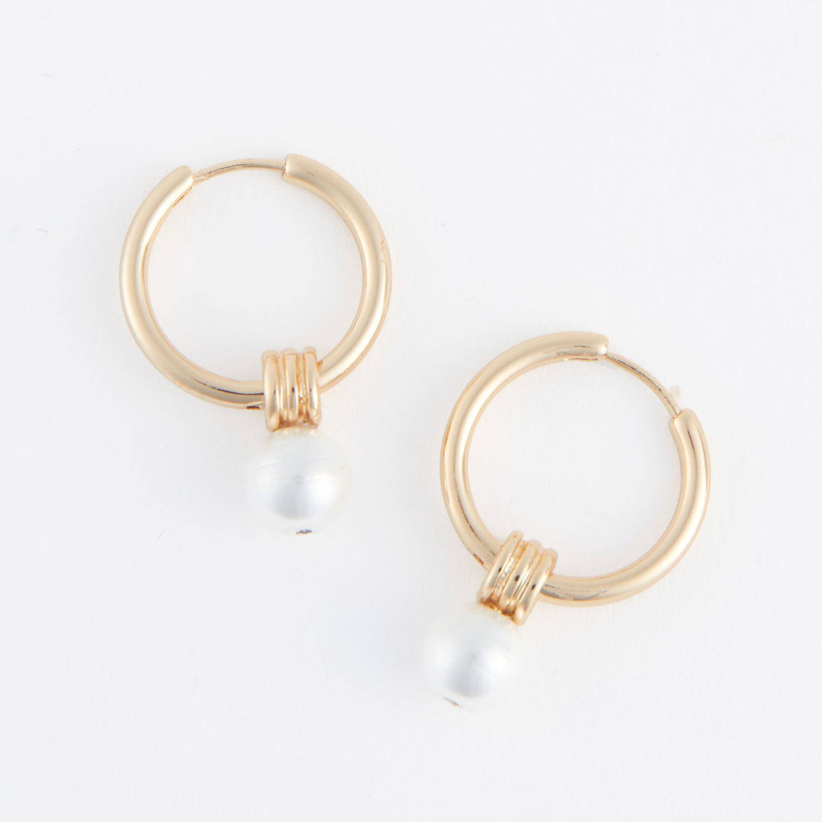 Hoop Earrings Nicola Triple Slide Faux Pearl Pendant