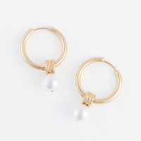 Hoop Earrings Nicola Triple Slide Faux Pearl Pendant
