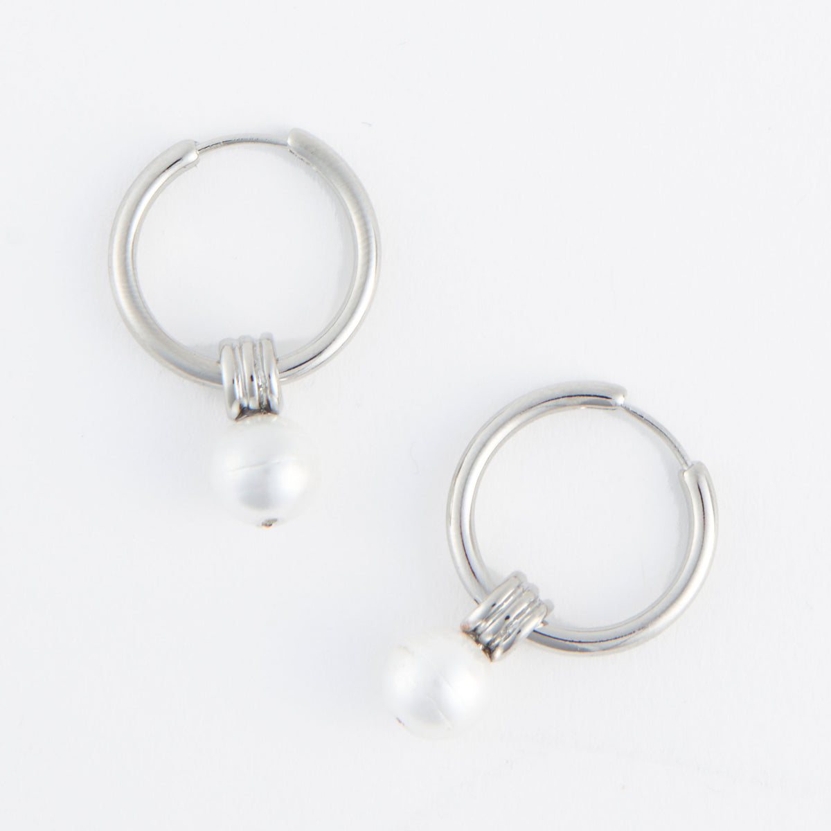 Hoop Earrings Nicola Triple Slide Faux Pearl Pendant