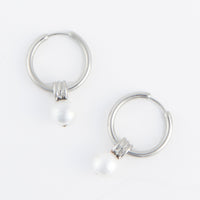 Hoop Earrings Nicola Triple Slide Faux Pearl Pendant