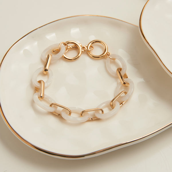 Toggle Bracelet Shayne Acrylic Celluloid Link 6.75"
