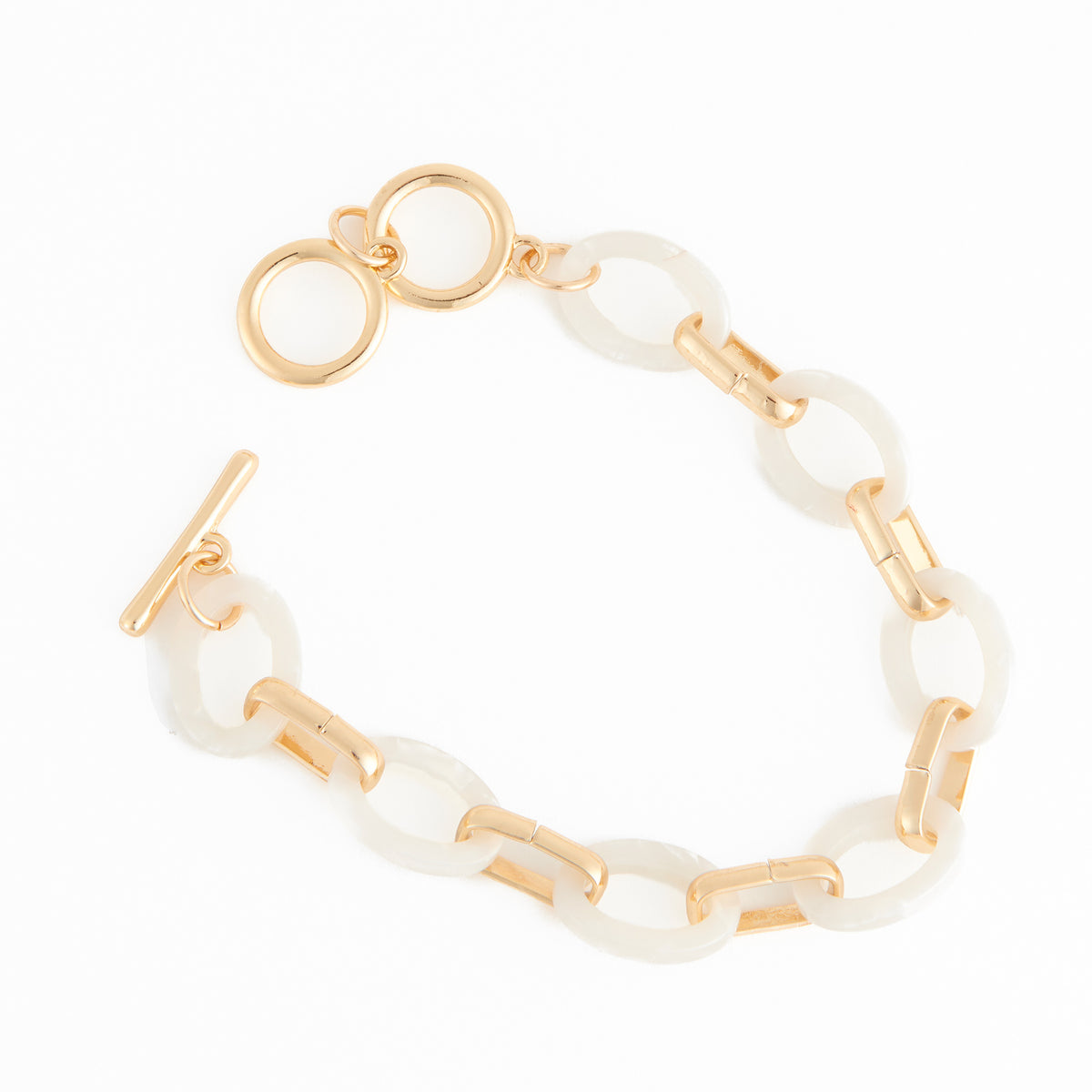 Toggle Bracelet Shayne Acrylic Celluloid Link 6.75"