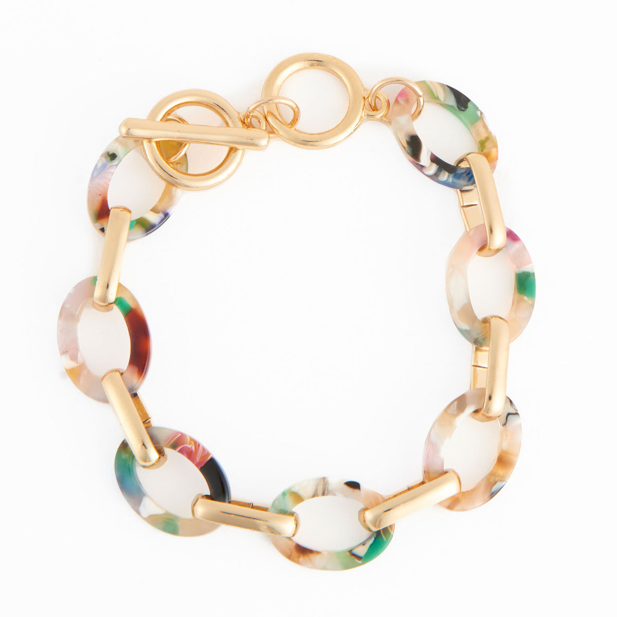 Toggle Bracelet Shayne Acrylic Celluloid Link 6.75"