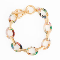 Toggle Bracelet Shayne Acrylic Celluloid Link 6.75"