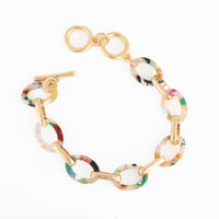 Toggle Bracelet Shayne Acrylic Celluloid Link 6.75"