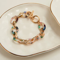 Toggle Bracelet Shayne Acrylic Celluloid Link 6.75"