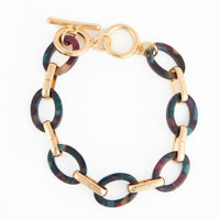 Toggle Bracelet Shayne Acrylic Celluloid Link 6.75"