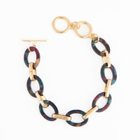 Toggle Bracelet Shayne Acrylic Celluloid Link 6.75"