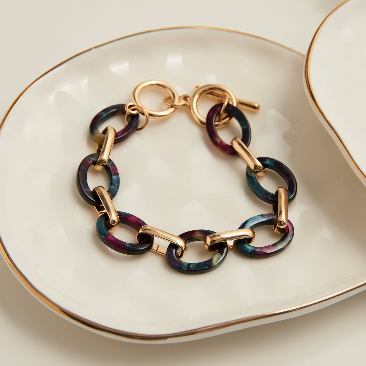 Toggle Bracelet Shayne Acrylic Celluloid Link 6.75"