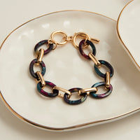 Toggle Bracelet Shayne Acrylic Celluloid Link 6.75"