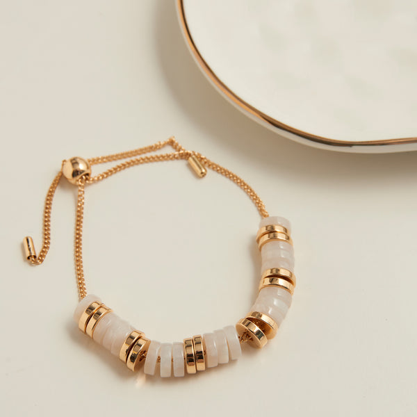 Beaded Bracelet Shayne Adjustable Acrylic Celluloid Bolo