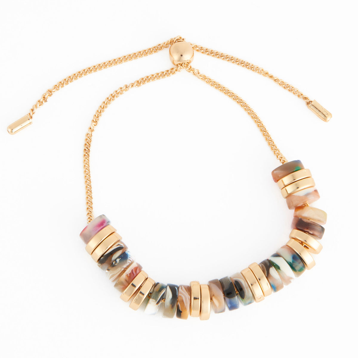 Beaded Bracelet Shayne Adjustable Acrylic Celluloid Bolo