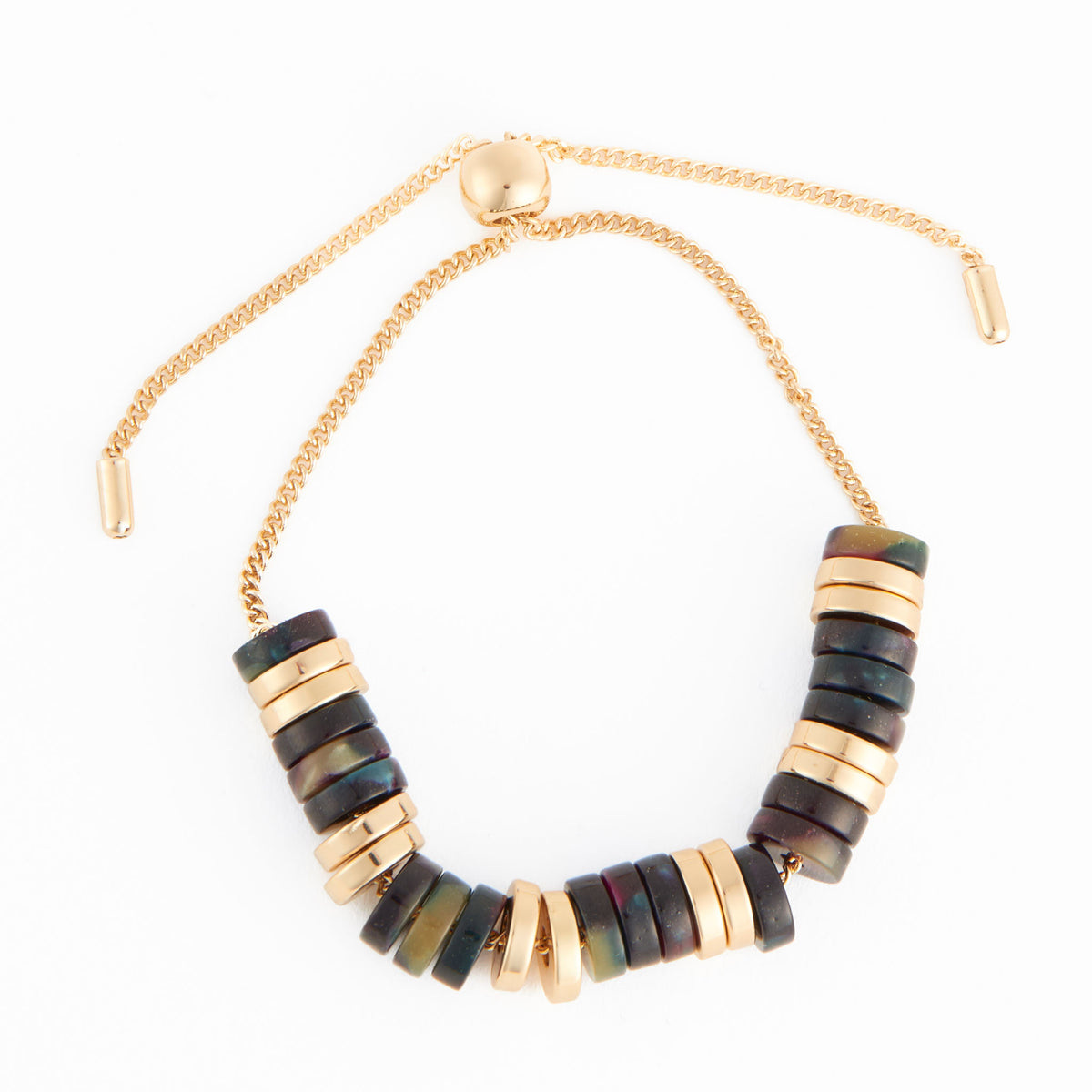 Beaded Bracelet Shayne Adjustable Acrylic Celluloid Bolo