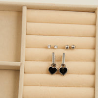 Earring Trio Set Mina Square Heart Stud + Hoop