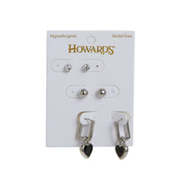 Earring Trio Set Mina Square Heart Stud + Hoop