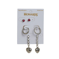 Earring Trio Set Mina Puffy Heart Stud + Hoop + Dangle