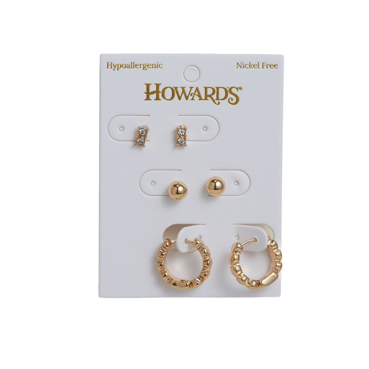 Earring Trio Set Mina Heart Hoop + Stud