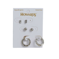 Earring Trio Set Mina Heart Hoop + Stud