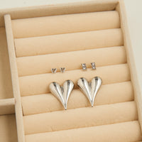 Earring Trio Set Mina Statement Heart with Gem Studs